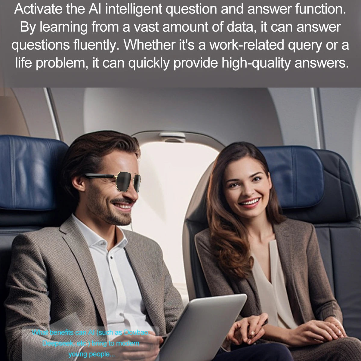 696 AI Voice Video Call Real-time Translation Intelligent Question Answering Smart Glasses UV Protection Sport BT Sunglasses