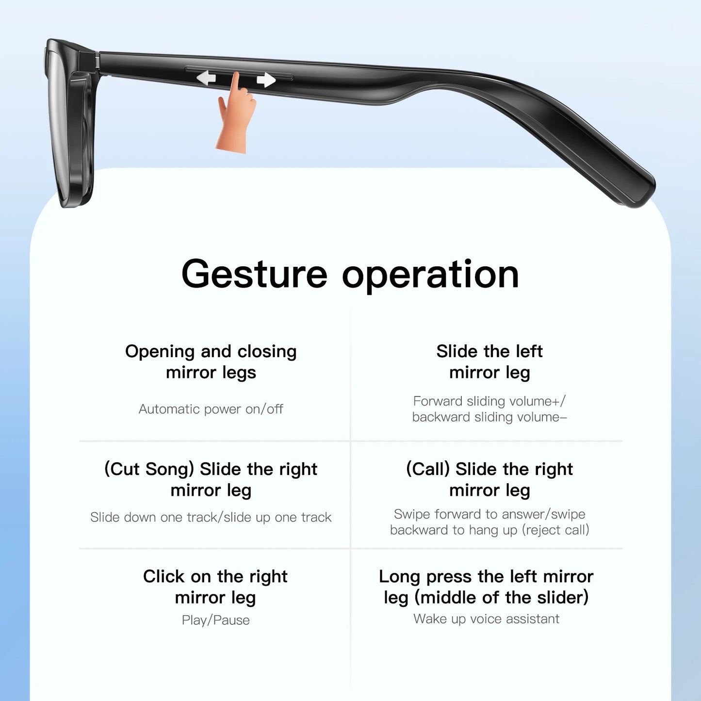 New Smart Glasses UV Protection Lenses Headphone AI Voice Bluetooth Call Gesture Control Outdoor Sport Sunglasses Women Men Gift