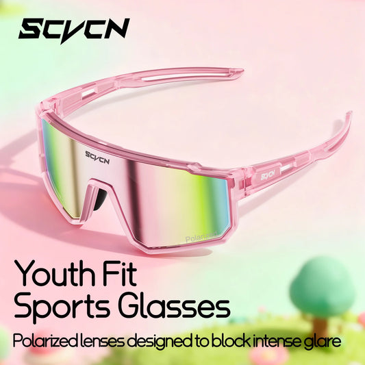SCVCN Kids Polarized Sports Sunglasses Photochromic UV400 Boy Baseball Glasses Cycling Outdoor Eyewear Running Hiking Sunglasses