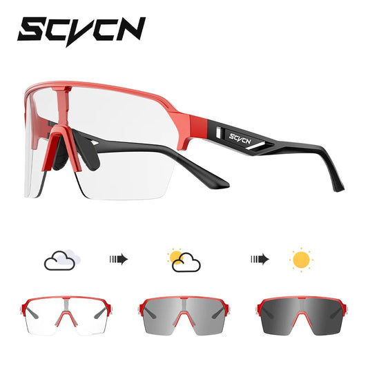 SCVCN Photochromic Cycling Sunglasses Glasses Bike Mountain Bicycle Hiking Golf UV400 Sports Glasses for Men Women Baseball 2025