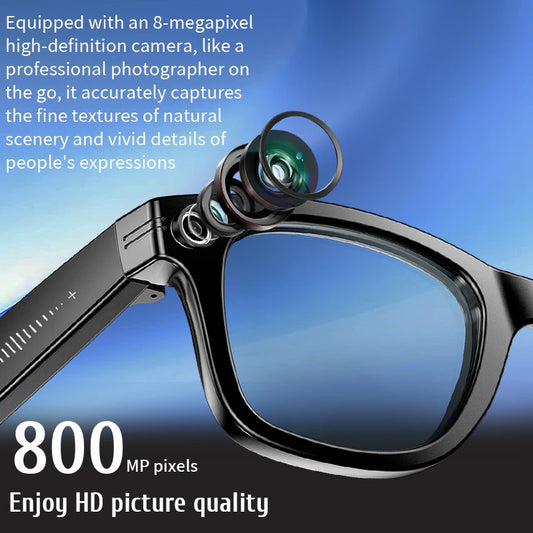 LIGE Smart Glasses | 8MP Anti-Shake Camera, Bluetooth Call & AI Translation