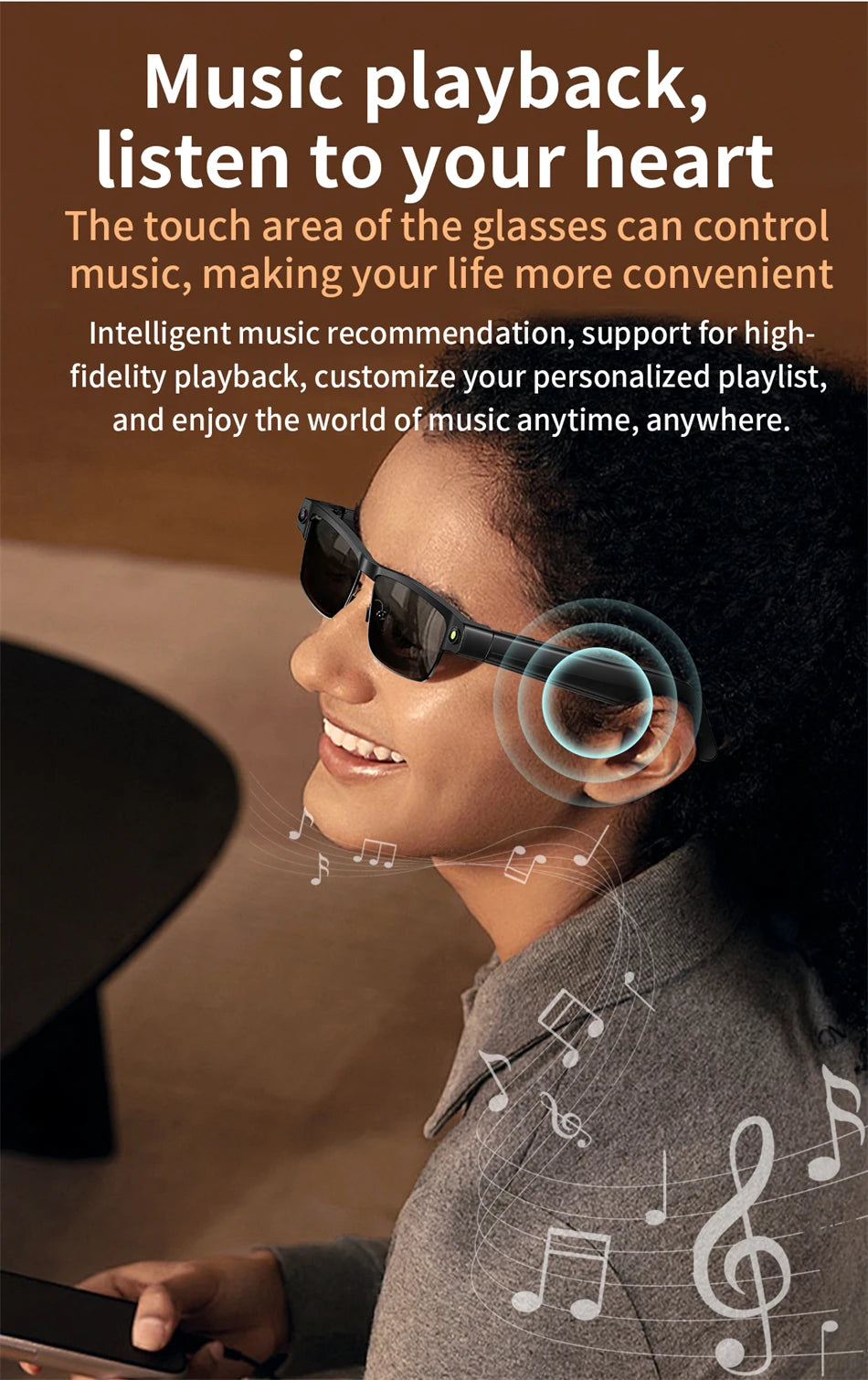 LIGE Smart Glasses Photography Video AI Intelligent Translation Smart Sunglasses Bluetooth Call Music Eyeglasses For Android iOS