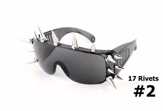 Rivet Spike Steampunk Sunglasses | Women & Men | UV400 Rock Fashion Stage Party Shades