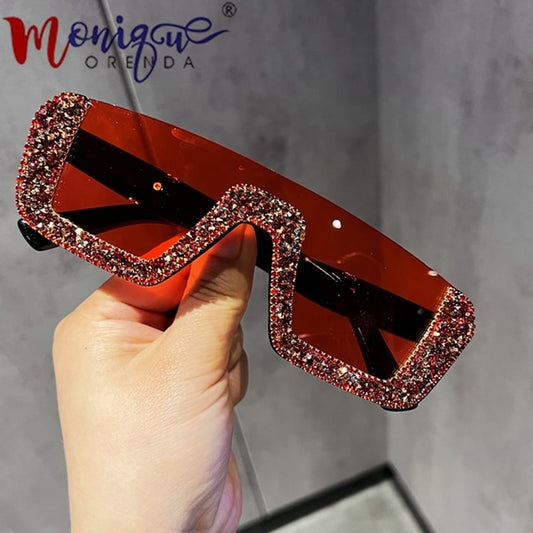Luxury Half-Frame One-Piece Sunglasses | Women | Vintage Classical UV400 Fashion