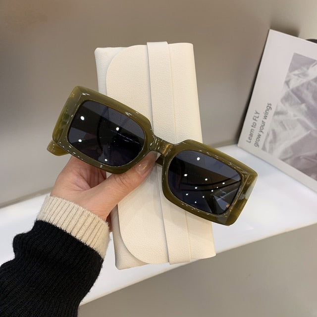 2022 Vintage Square Frame Sun Glasses Fashion Trendy for Men Women Shades Sunglasses Cool Popular Retro Hip-Hop Female Eyewear