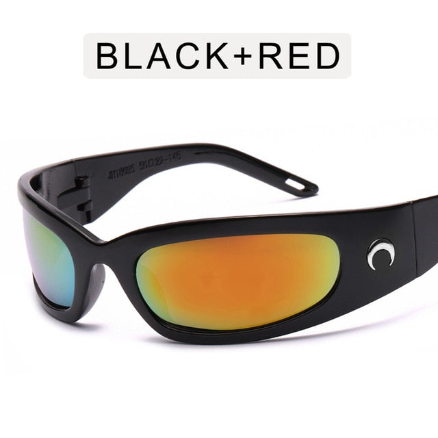 2022 New Moon Rectangular Sunglasses for Women Man Vintage Outdoor Cycling Sports Hip Hop Punk Sun Glasses UV400 Trend Female