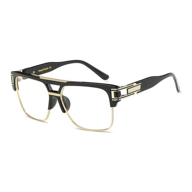 Classic Luxury Men Sunglasses Glamour Fashion Brand Sun Glasses For Women Mirrored Retro Vintage Square Designer Shades