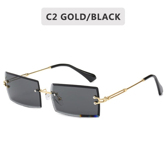 Small Rectangle Rimless Women's Sunglasses