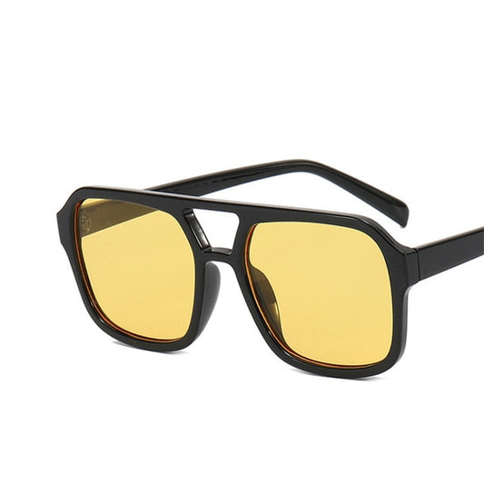Fashion Square Sunglasses Women Vintage Frame Female Double Beam Sun Glasses Ocean Gradient Retro Designer Outdoor Oculos De Sol