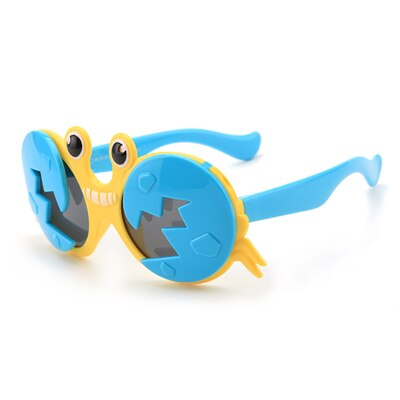 Ralferty Cool Baby Kids Sunglasses Girls Boys Cartoons Crab Flip Up Sun Glasses Funny Child Shades Unbreakable Soft Frame Oculo