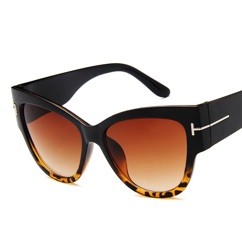 Women Sunglasses  New Fashion Brand Designer Cat Eye Female Gradient Points Sun Glasses Big Oculos feminino de sol UV400
