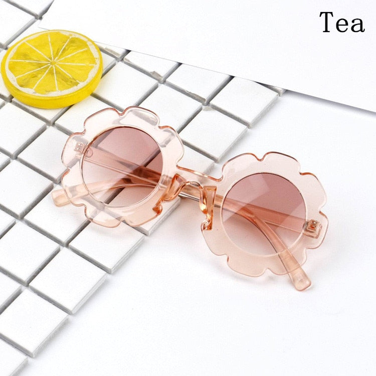 Vintage Kids Sunglasses Child Sun Glasses Round Flower Gafas Baby Children UV400 Sport Sunglasses Girls Boys Oculos De Sol