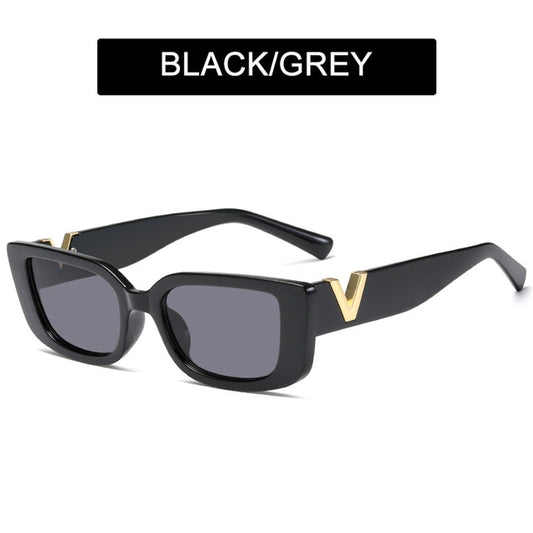HOOBAN 2022 Fashion Cat Eye Sunglasses Luxury V Sun Glasses For Ladies Classic Rectangle Driving Eyewear UV400