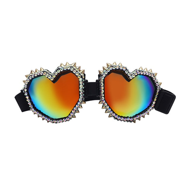 Heart Shaped Goggle Sunglasses One Piece Women Sunglasses Oversized Gradient Lens Brand Designer Eyeglass Oculos De Sol Feminino