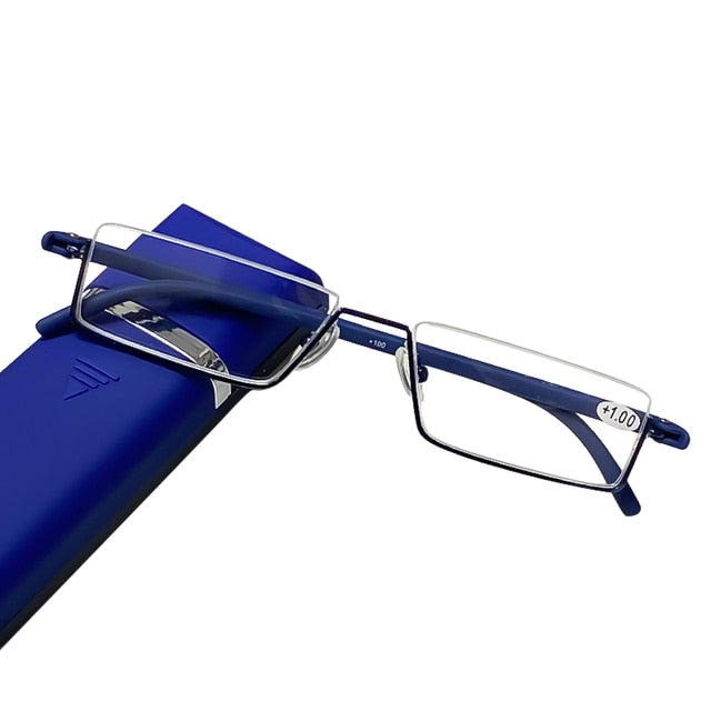 May Flower TR90 Presbyopic Glasses Man Blue Light Reading Glasses Men Metal Square Glasses For Sight Plus Lenses +1.75+2.25+2.75