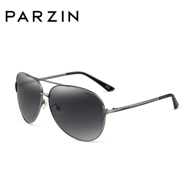 PARZIN Classic Aviation Men Sunglasses Brand Design Alloy Frame Pilot  Polarized Sun Glasses For Driving Male Black UV400