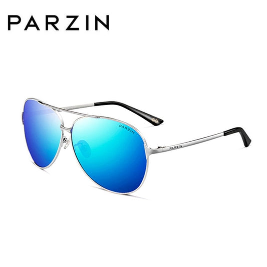 PARZIN Classic Aviation Men Sunglasses Brand Design Alloy Frame Pilot  Polarized Sun Glasses For Driving Male Black UV400