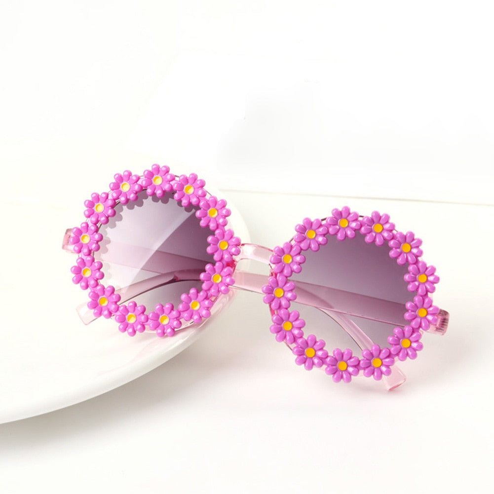 Fashion Daisy Kids Sunglasses Flower Shades Children Sun Glasses Girls Baby Creative Eyeglasses UV400 Outdoor Protection Eyewear