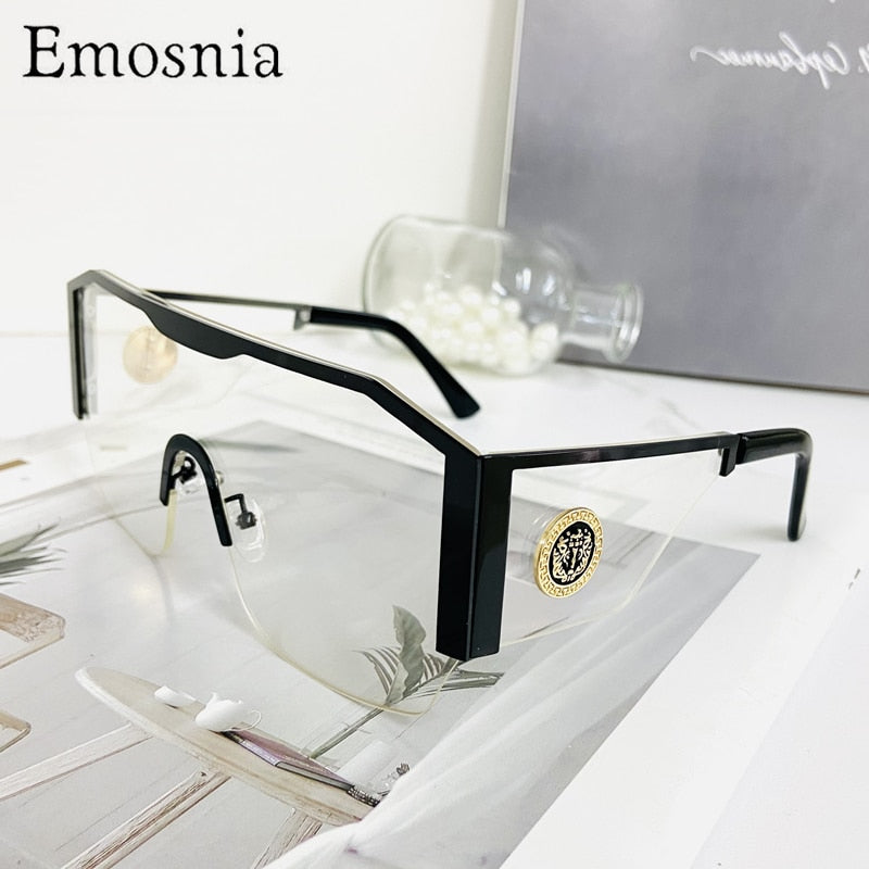 Emosnia Oversized Classic Men Sunglasses Women One Piece Brand Design Windproof Sun Glasses Sports Shield Big Frame Male UV400