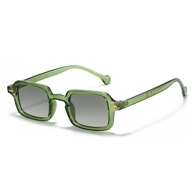 SO&EI Fashion Square Sunglasses Women Retro Rivets Decoration Gradient Shades UV400 Men Leopard Blue Sun Glasses