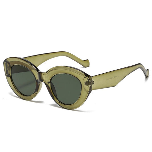SO&EI Ins Popular Fashion Oversized Cat Eye Women Sunglasses Retro Leopard Shades UV400 Men Trending Oval Sun Glasses
