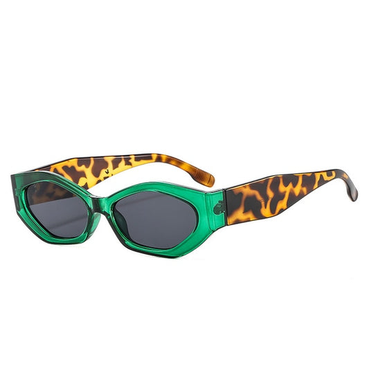 SO&EI Ins Popular Fashion Polygon Cat Eye Women Sunglasses Retro Colorful Oval Eyewear Shades UV400 Men Trending Sun Glasses