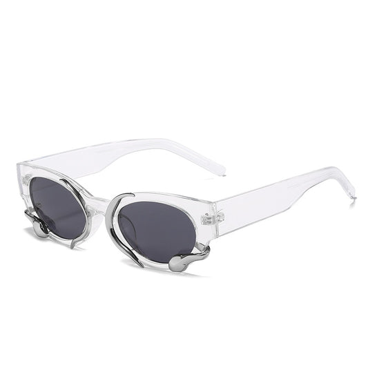 Steampunk Rectangle Sunglasses | Women & Men | UV400 Small Frame Punk Snake Luxury Shades