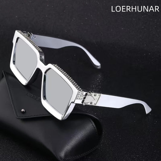 New Diamond Inlaid Fashion Square Large Frame Sunglasses Trend Retro UV Radiation Proof Summer Women&#39;s Outdoor Sunglasses