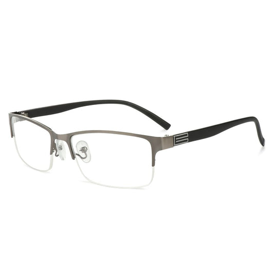 Metal Half Frame Myopia Glasses Unisex Nearsighted Eyeglasses Ultralight Retro Anti-fatigue Prescription Business Glasses -1~6